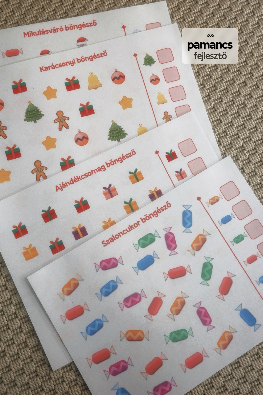 Figyelem fejlesztő feladatlap karácsonyi témában