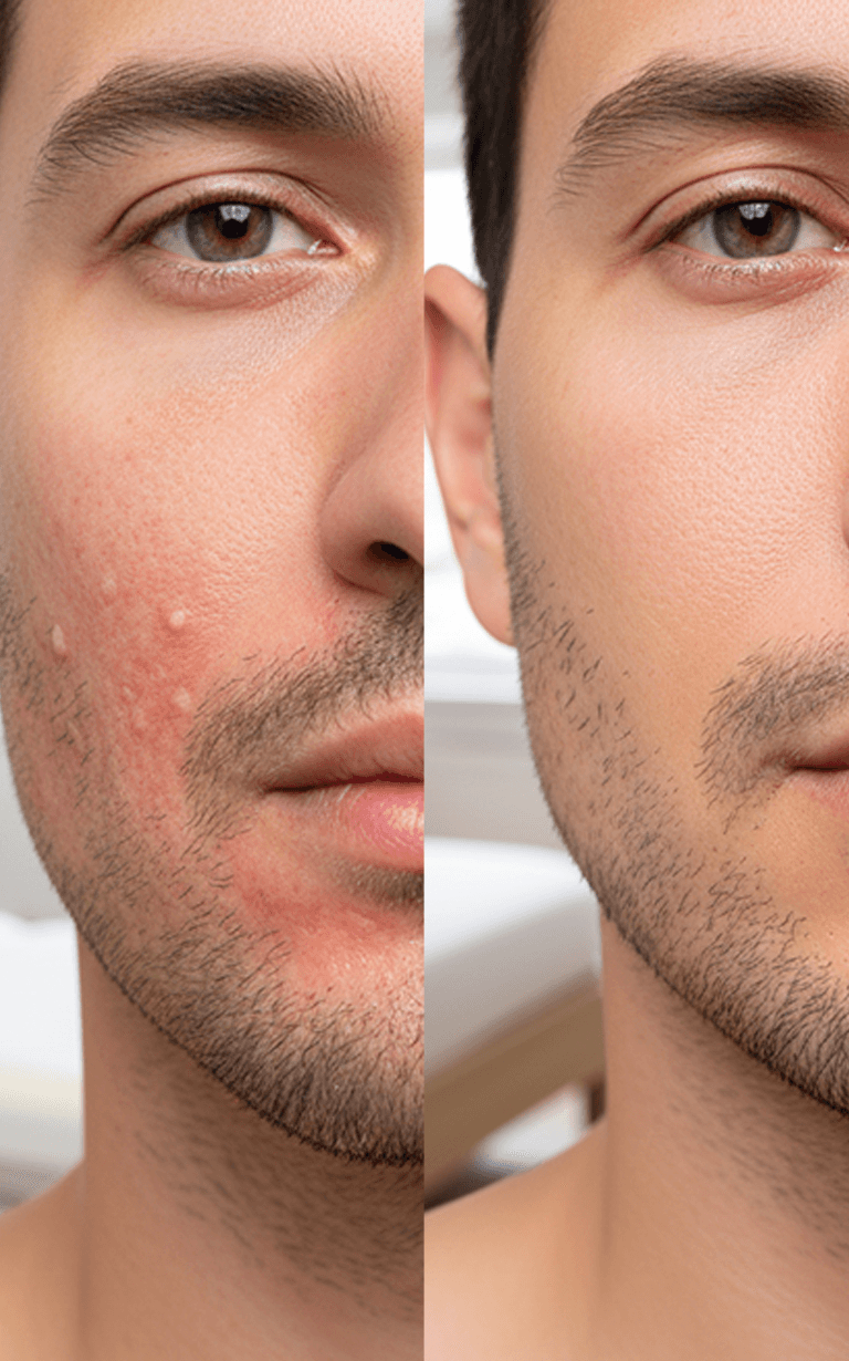 Before and after treatment - hand