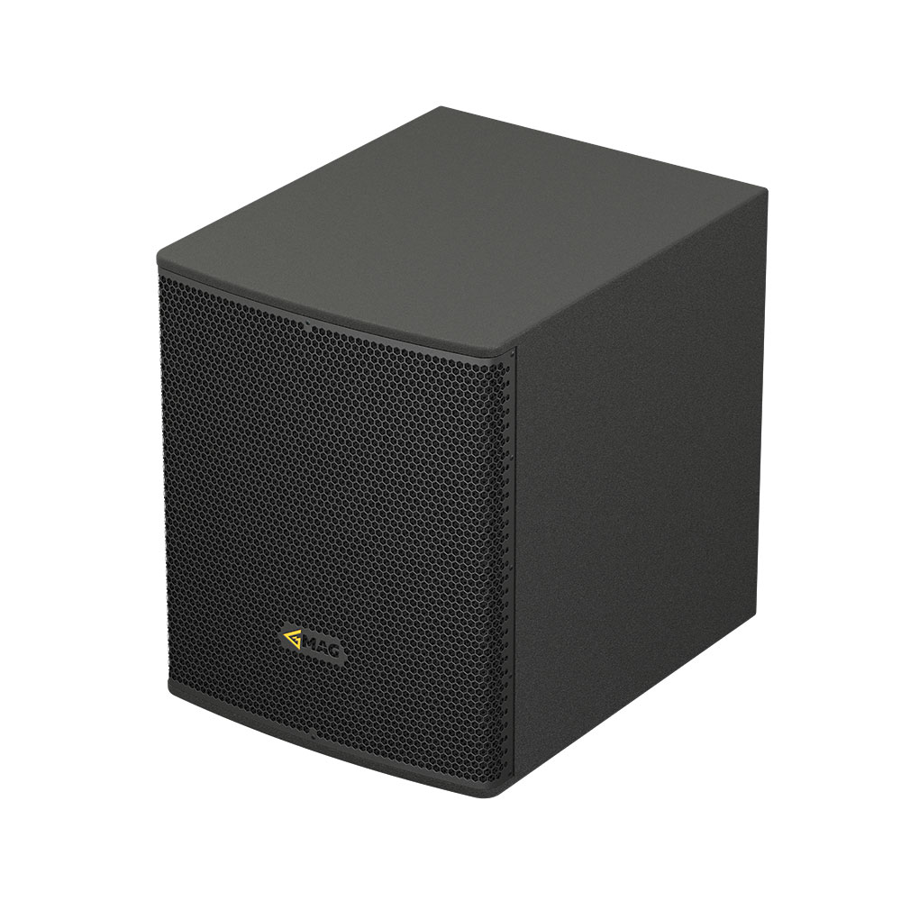 Black MAG speaker cube on white background