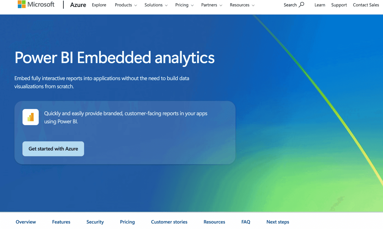 Power BI Embedded Homepage