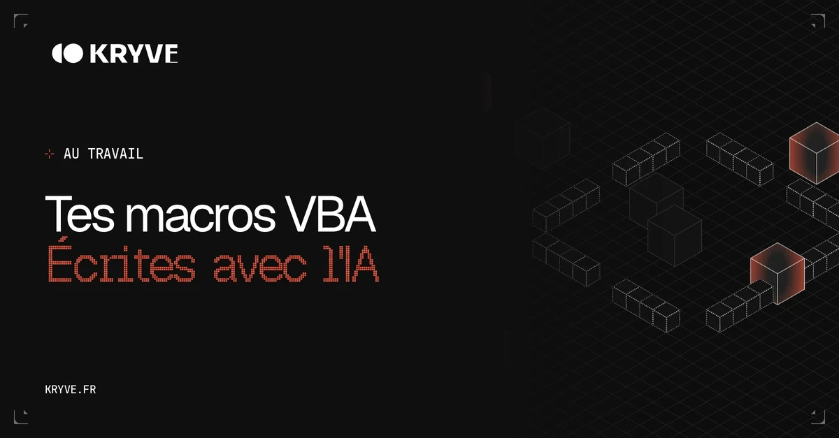 Tes macros VBA écrites avec l'IA : couverture Kryve