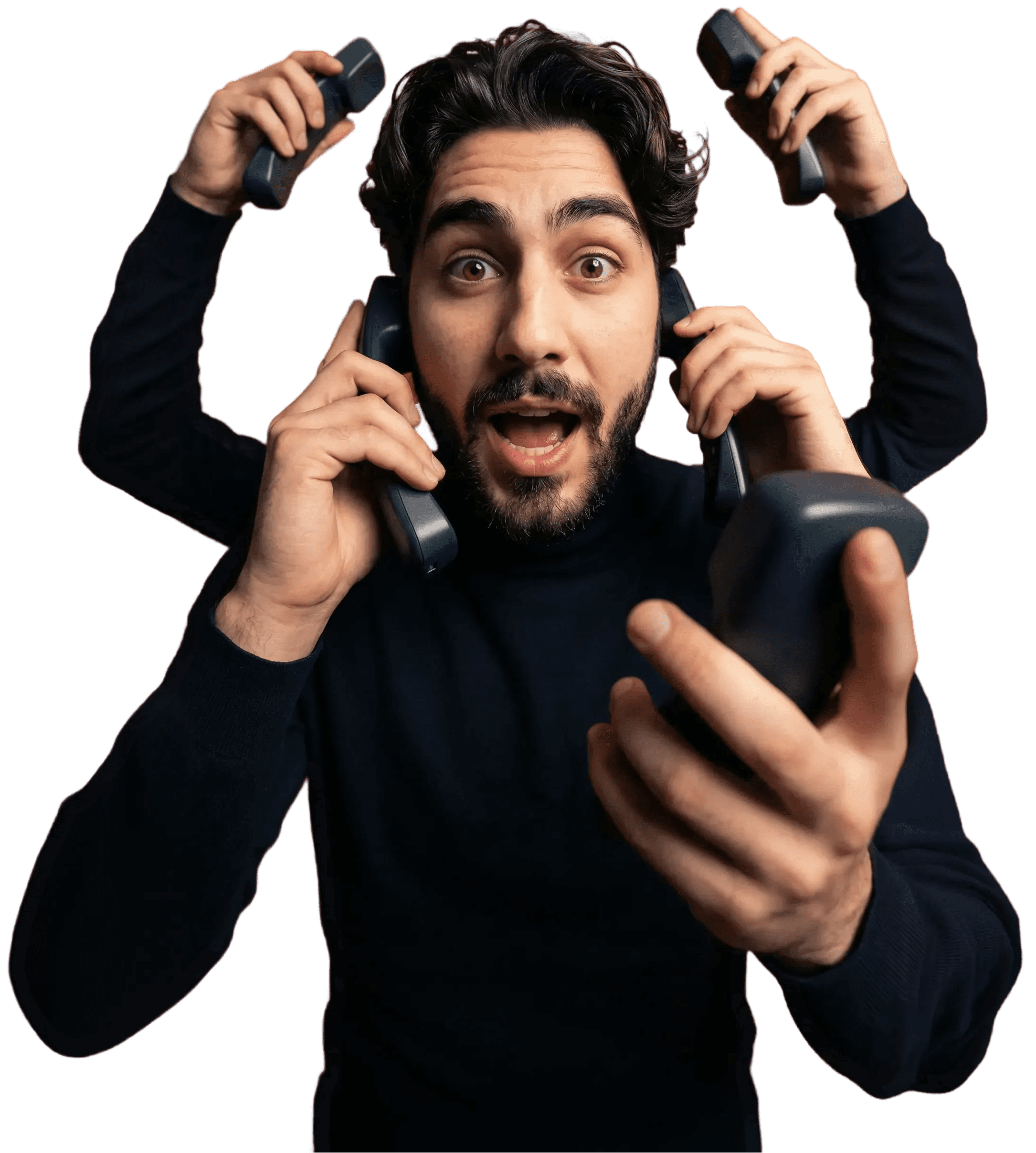 um homem convidando para algo