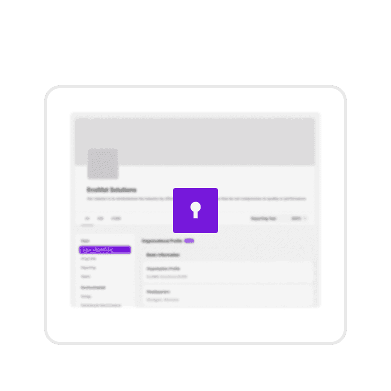 Digital ESG report blurred and gated behind a lock icon.