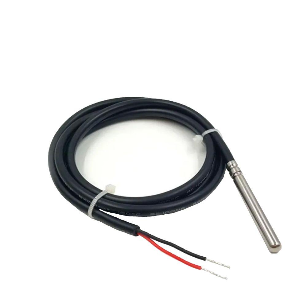 Hot water cylinder with temperature probe pocket showing loose sensor position that caused incorrect readings on a UK heat pump system
