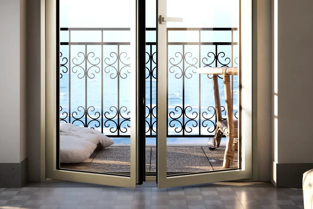 infissi in alluminio balcone vista mare Sardegna