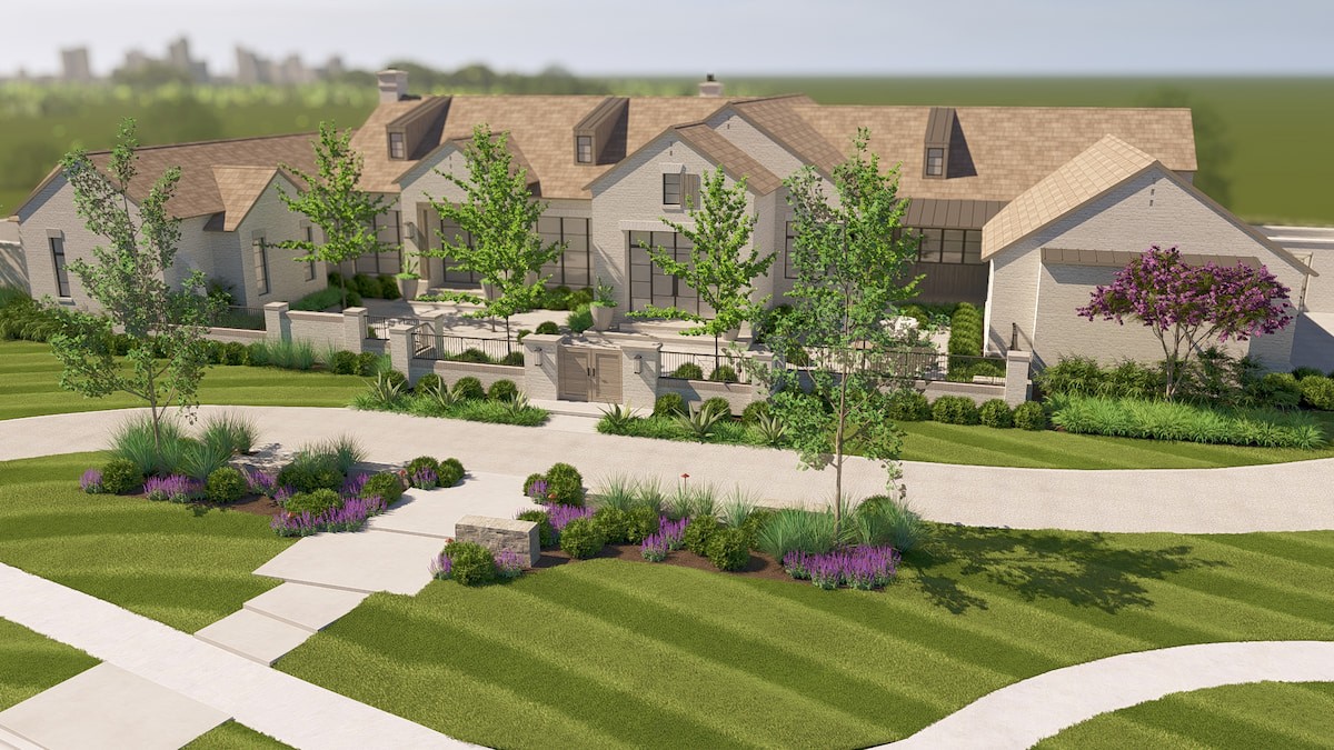 Landscape design in fort worth featuring native Texas and Fort Worth specific plants and greenery