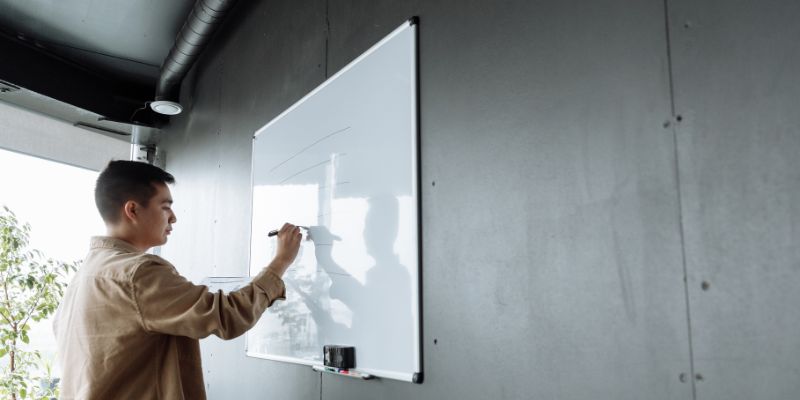 An aspiring business owner brainstorming ideas