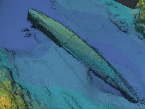 Multibeam sonar of Blücher, December 2021