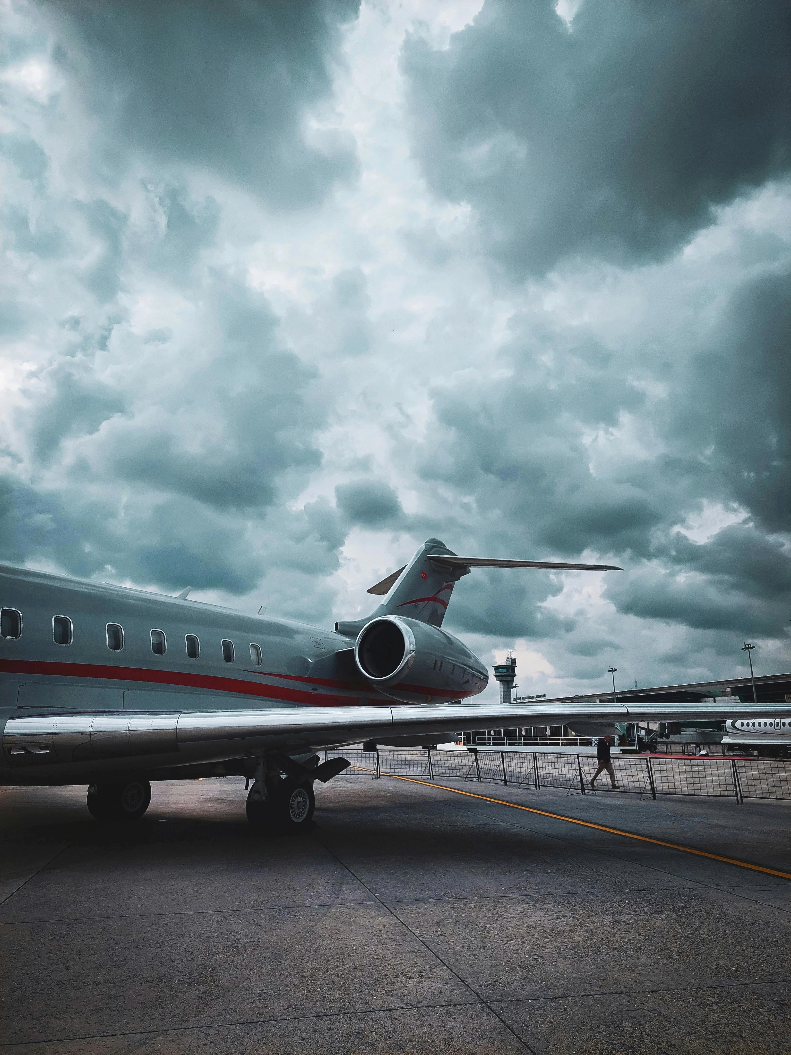 a large airplane on the runway