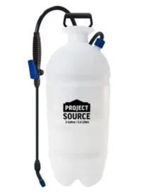 handheld sprayer with a long nozzle, hose, and adjustable strap