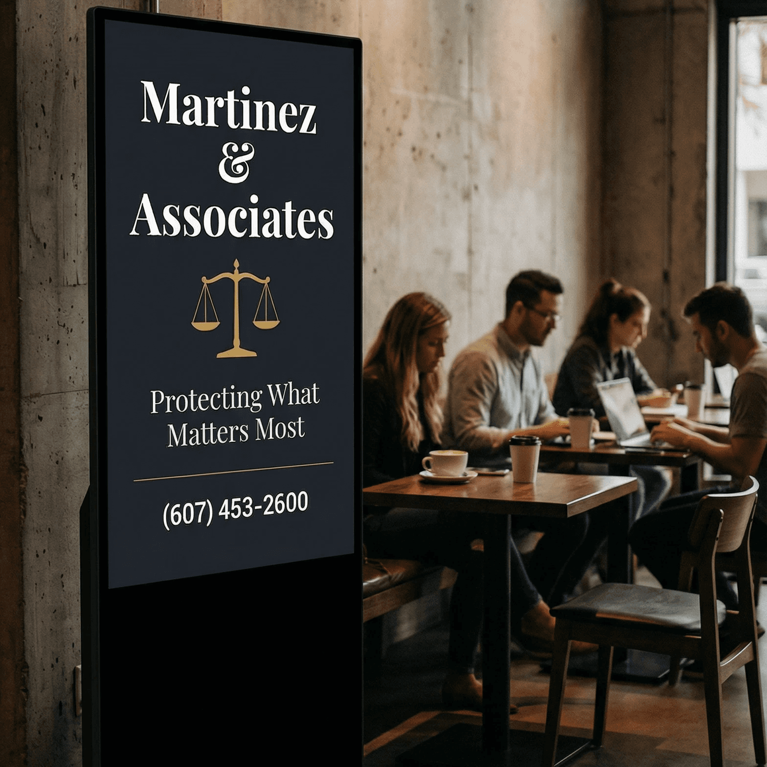 Digital signage in café