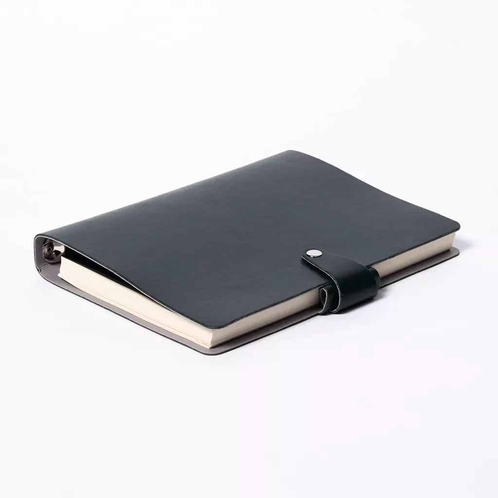 Custom refillable journal with o-ring binding premium stationery