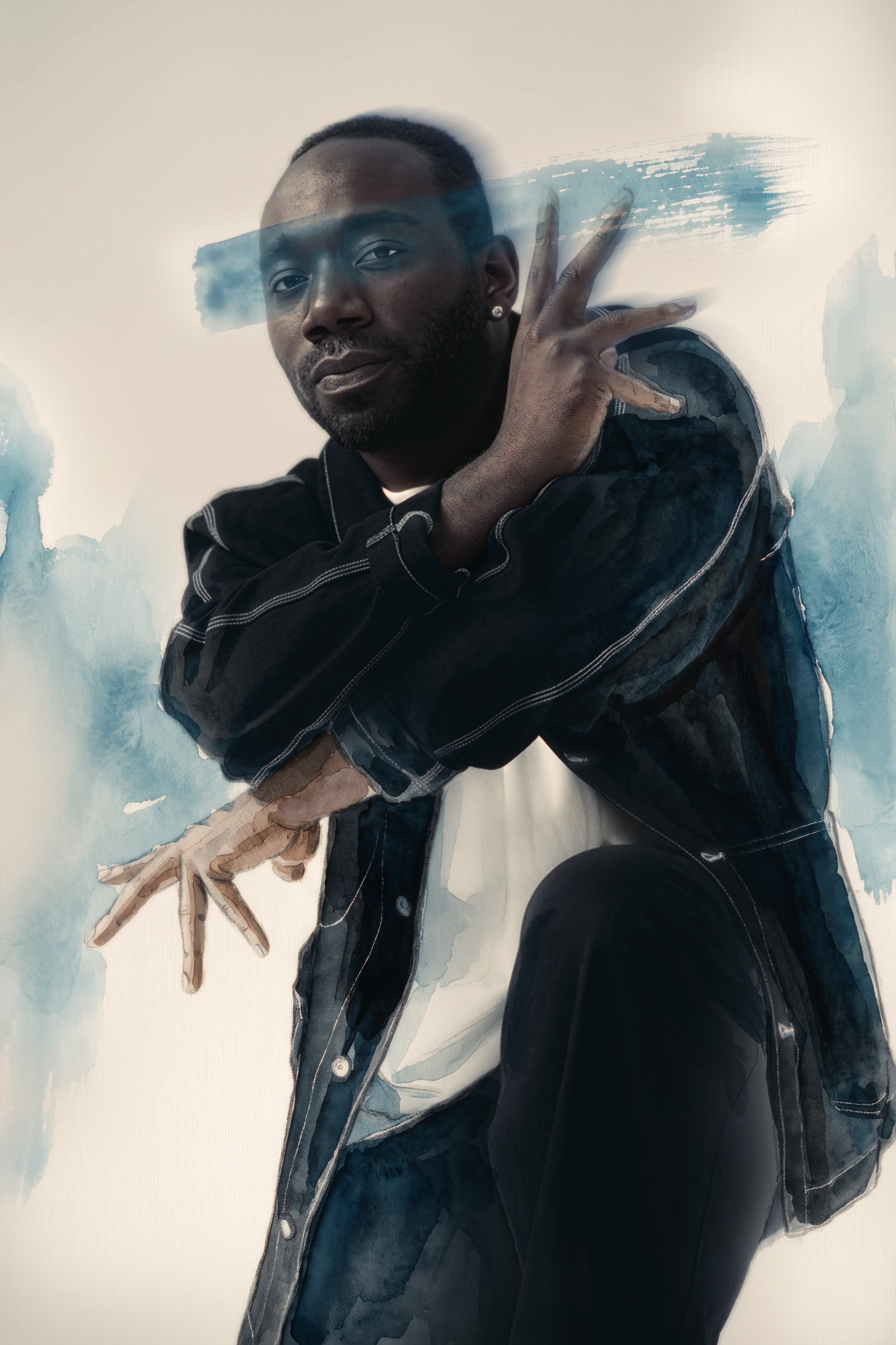 Stylish model in crowd