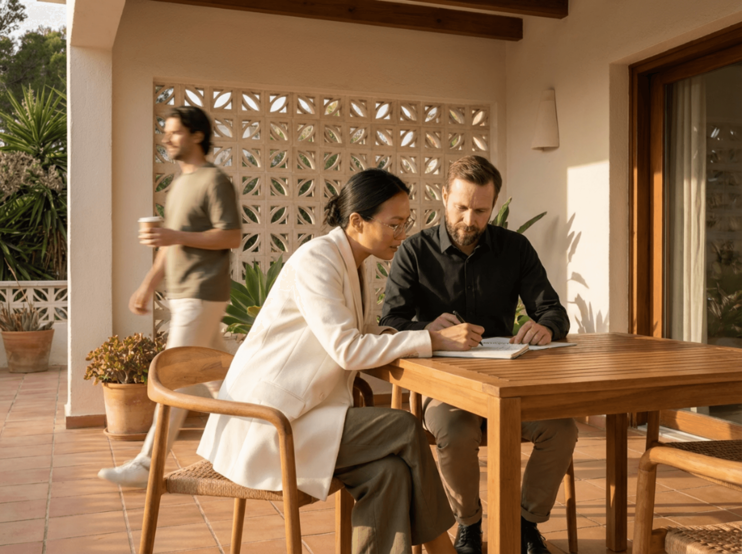 Tobias and Amelia at work