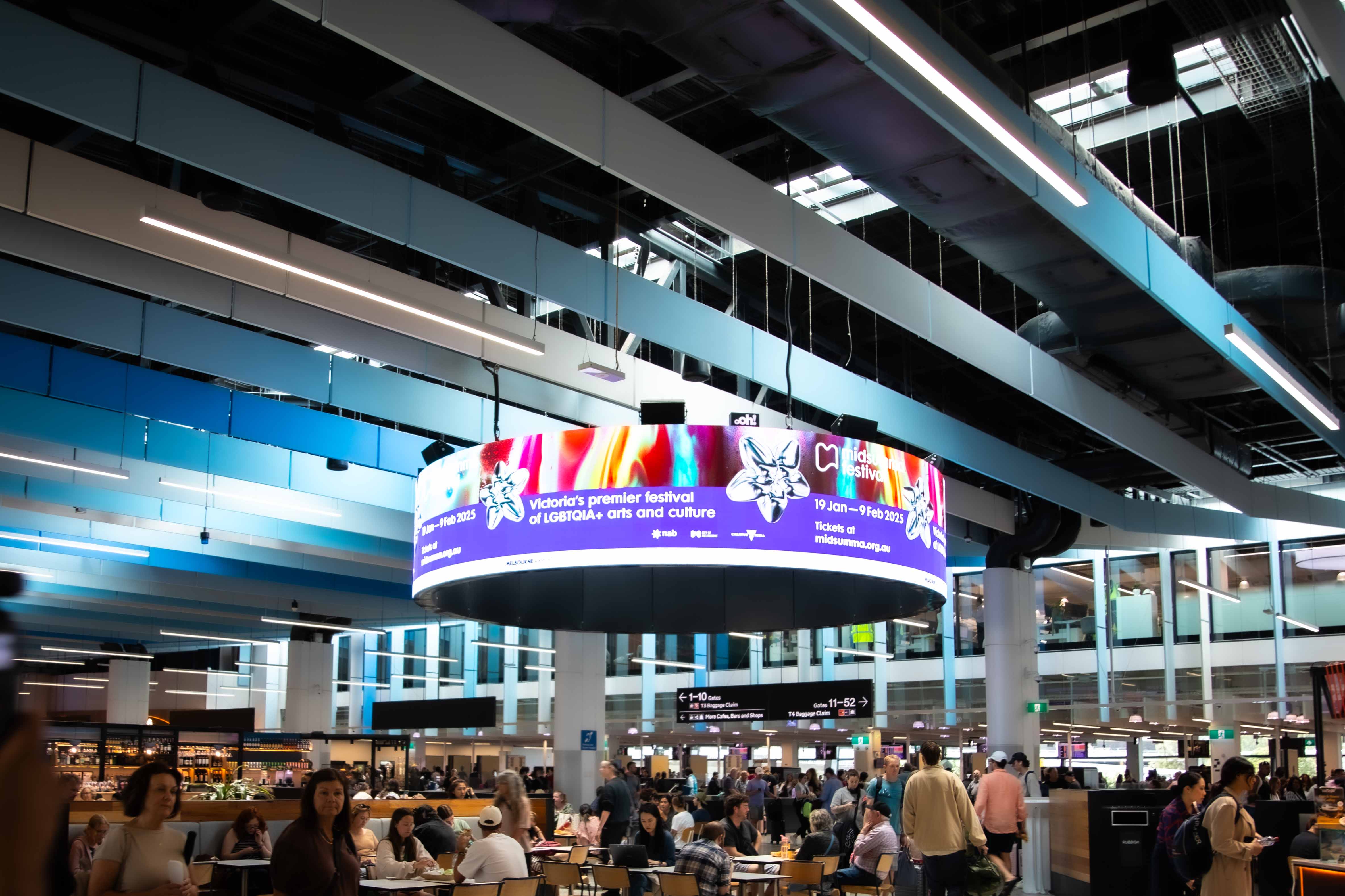 Midsumma Banner at the melborune airport