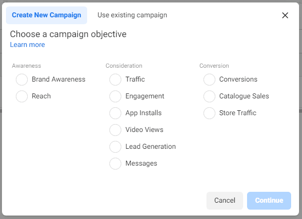 Create new campaign