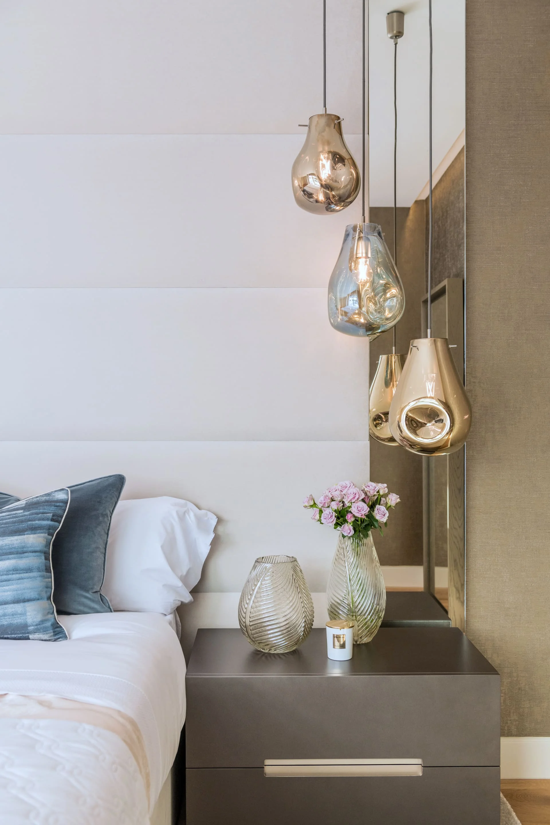 A vintage race car with blue, orange, and white livery