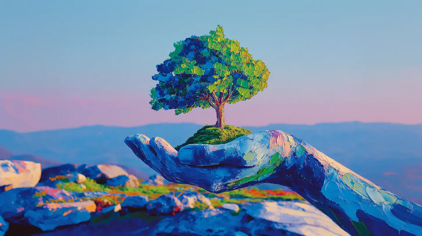 Hand holding a tree representing ESG investing and sustainability