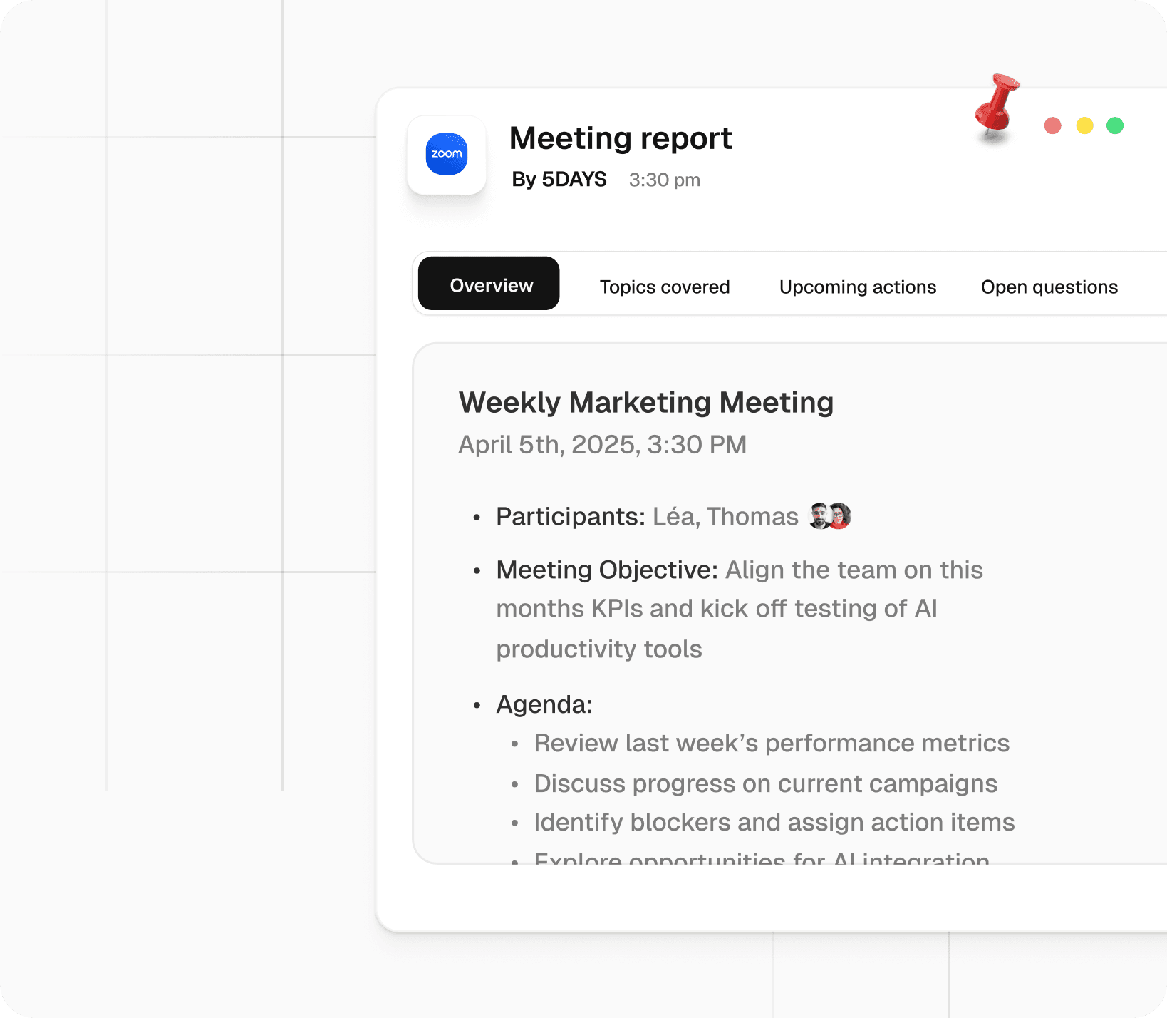 Vue de dashboard Google Meet.