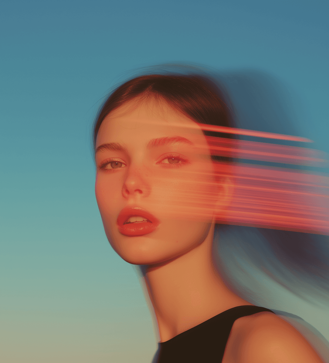 A woman with vibrant red hair and a stylish hat gazes at the camera with a friendly expression.