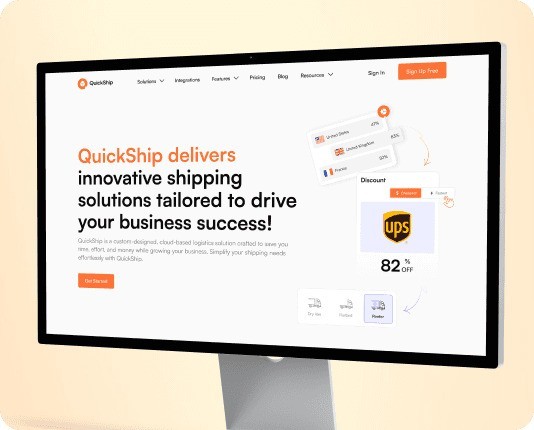 QuickShip SaaS dashboard UI design by Artonest Design