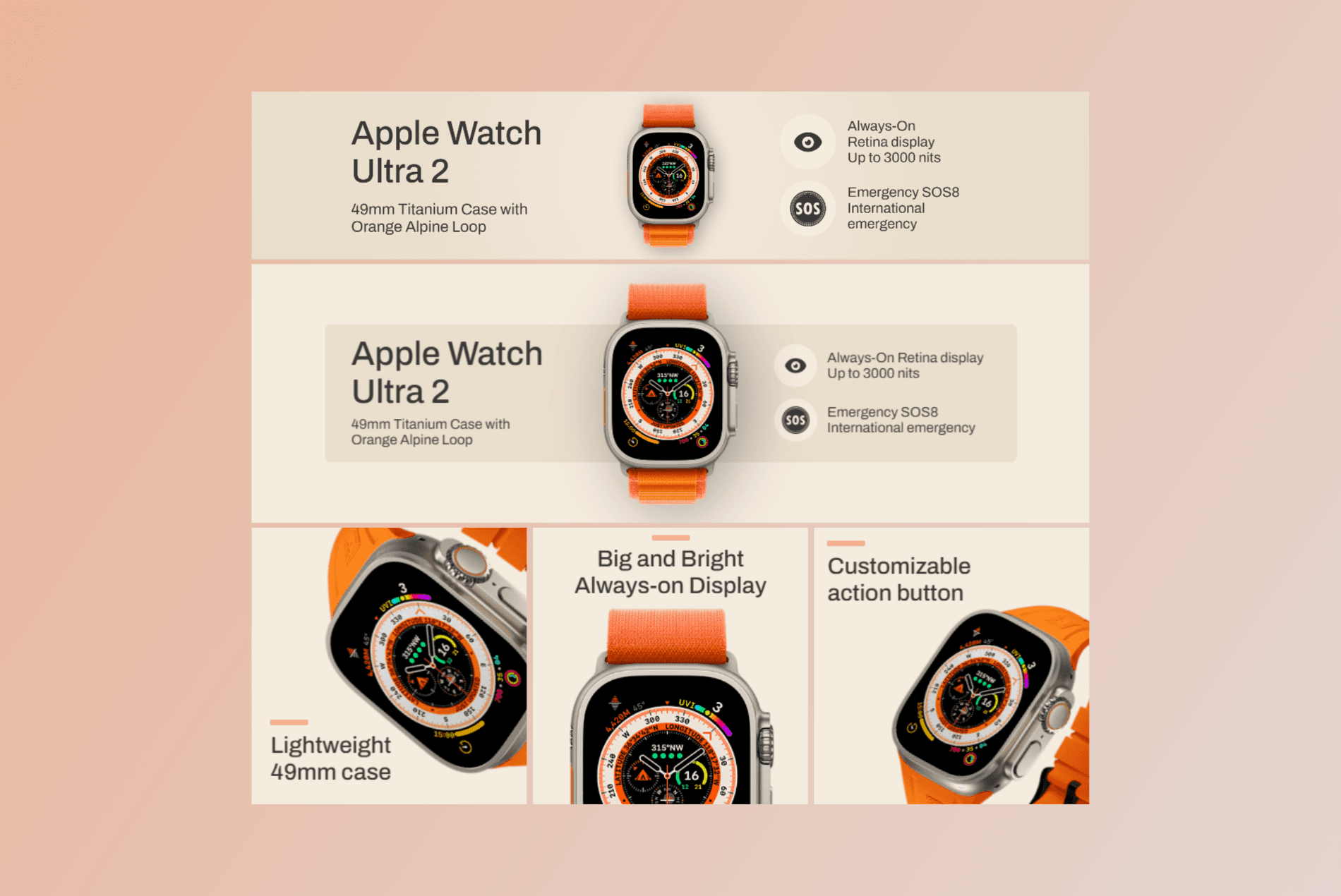 Apple Watch Ultra 2 Ecommerce Template Set