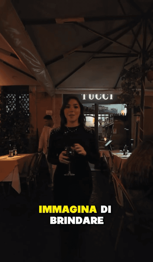 Reel instagram Tucci per sponsorizzare le cene