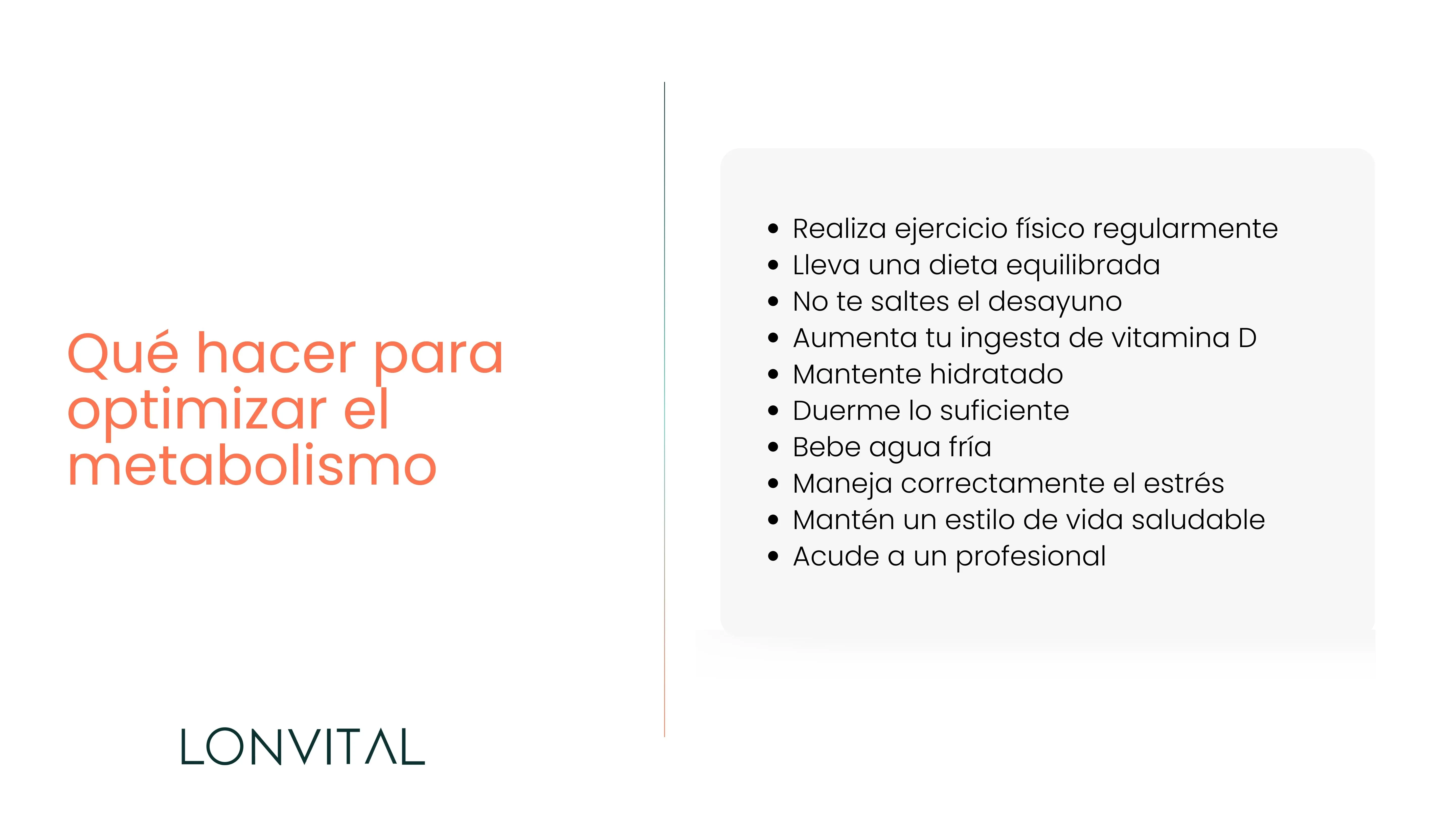 Qué hacer para optimizar el metabolismo