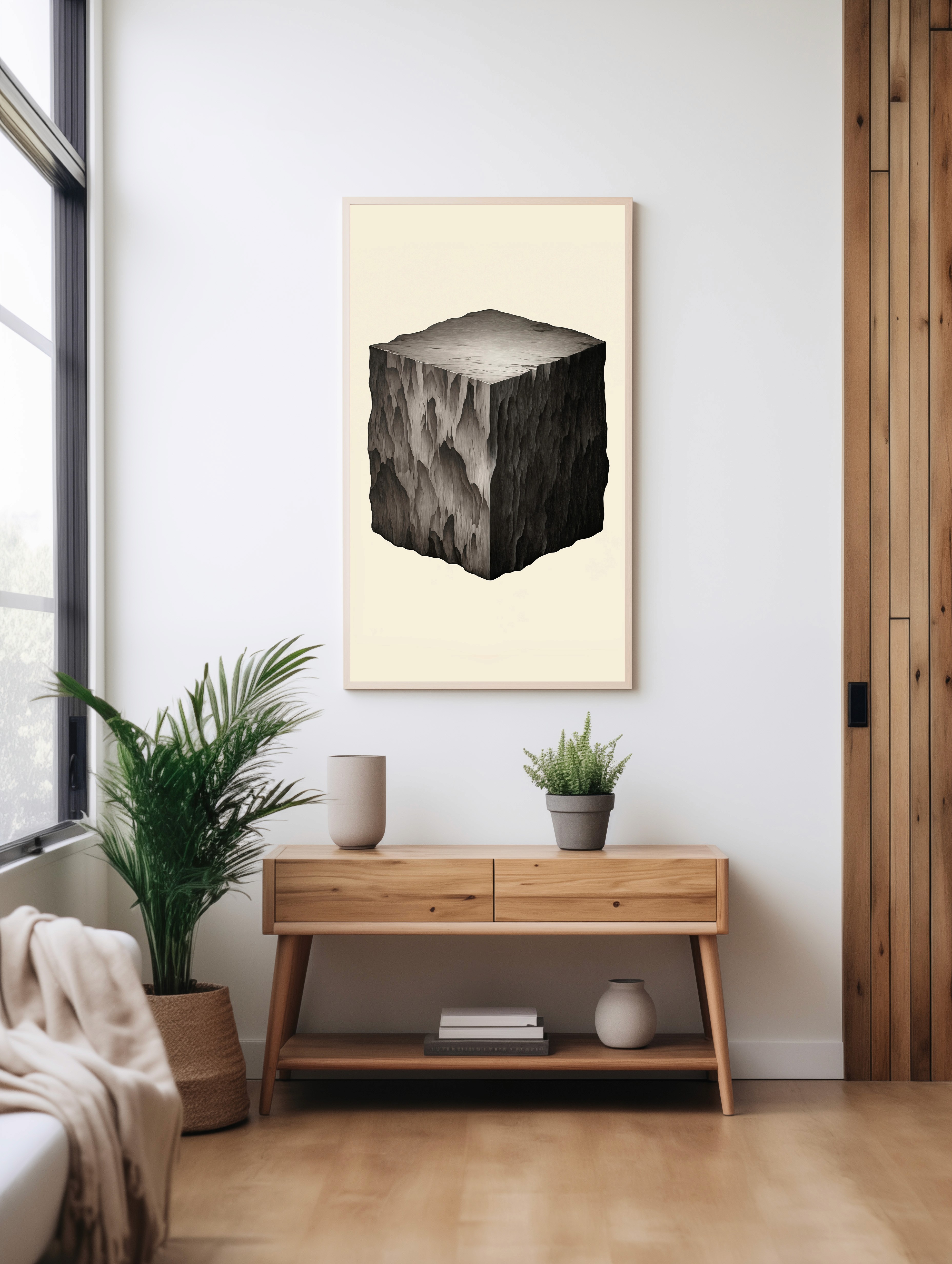 Folk Fable AI product mockup in living room