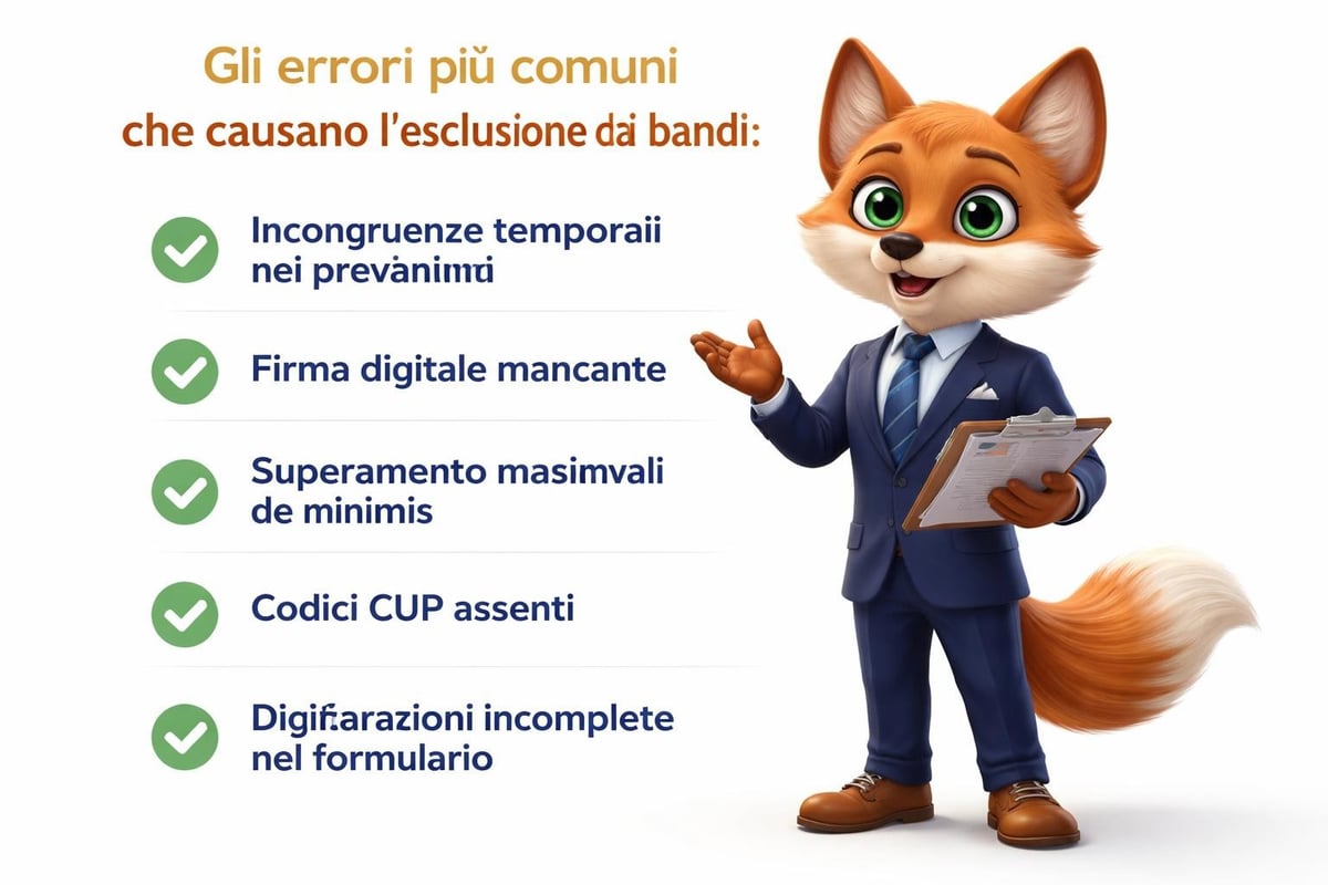 Errori frequenti ammissibilità bandi