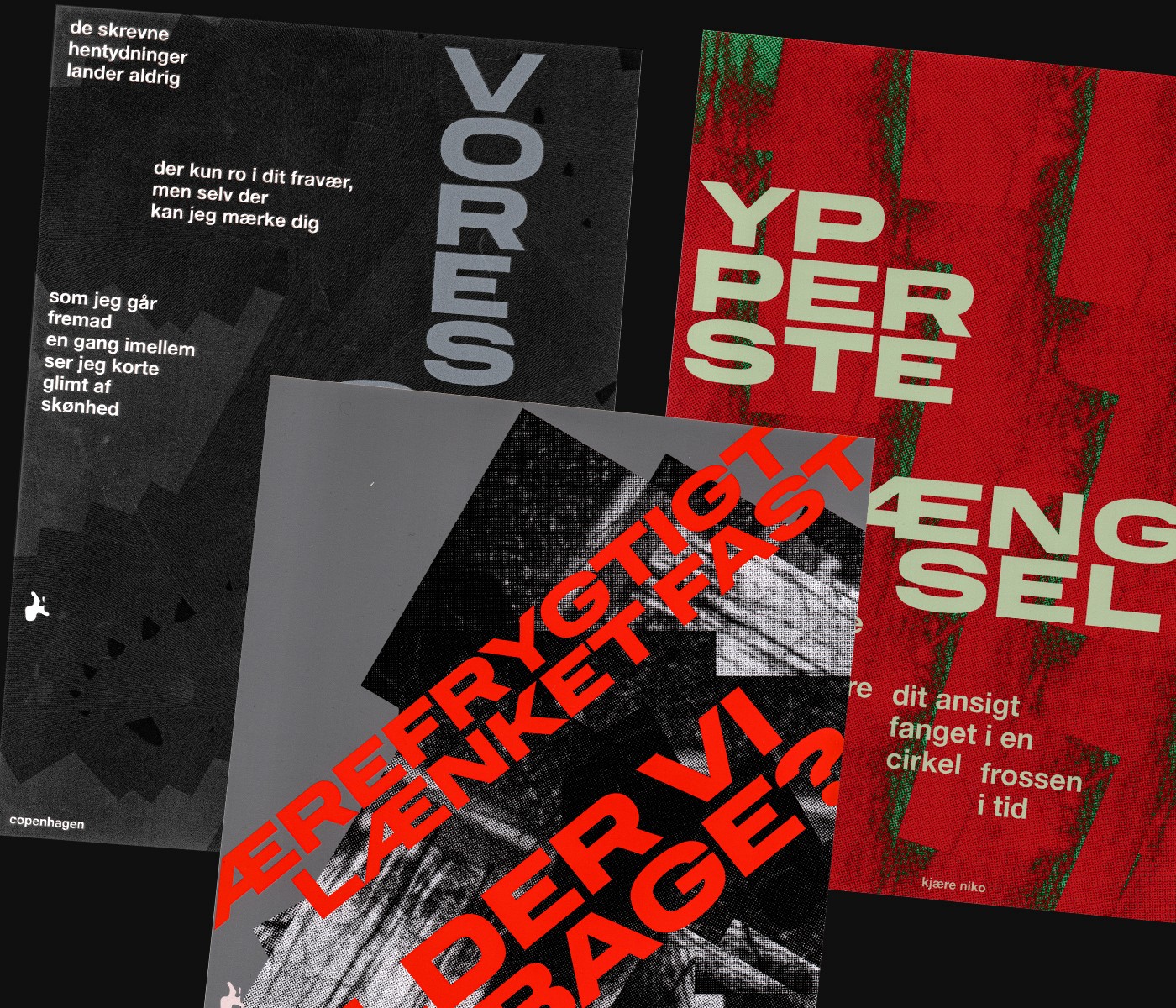 Ultra Lover poster series — compositional detail, self-written text