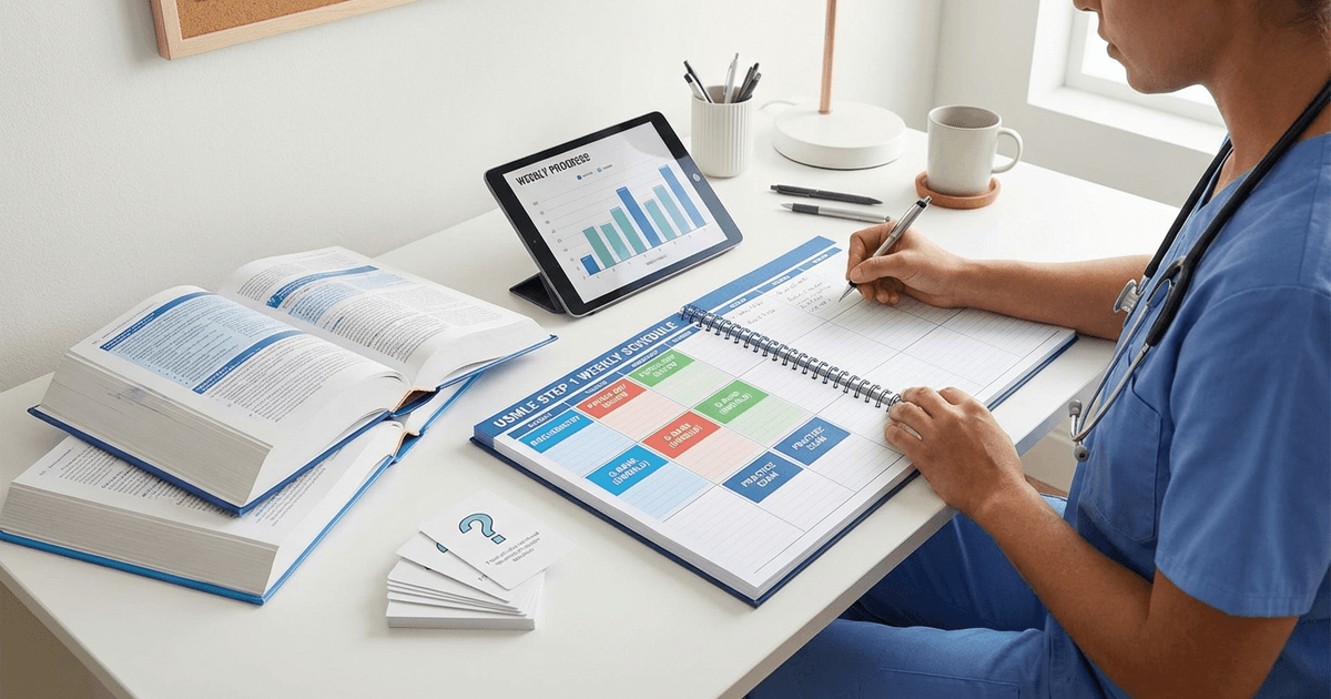 Cover: USMLE Step 1 Study Schedule 2026: Complete Week-by-Week Plan for US Medical Students