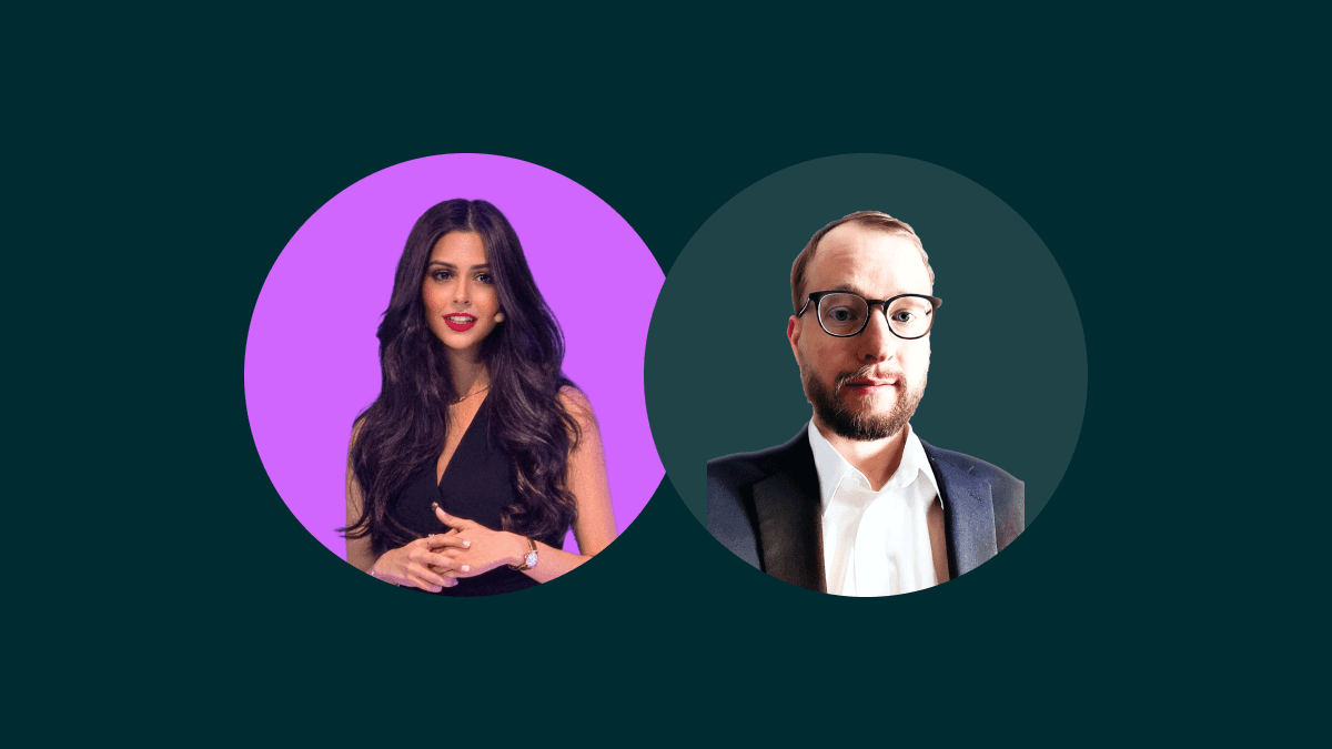 georgina merhom of SOLO One, credit data fintech and Alex Johnson, founder of fintech takes