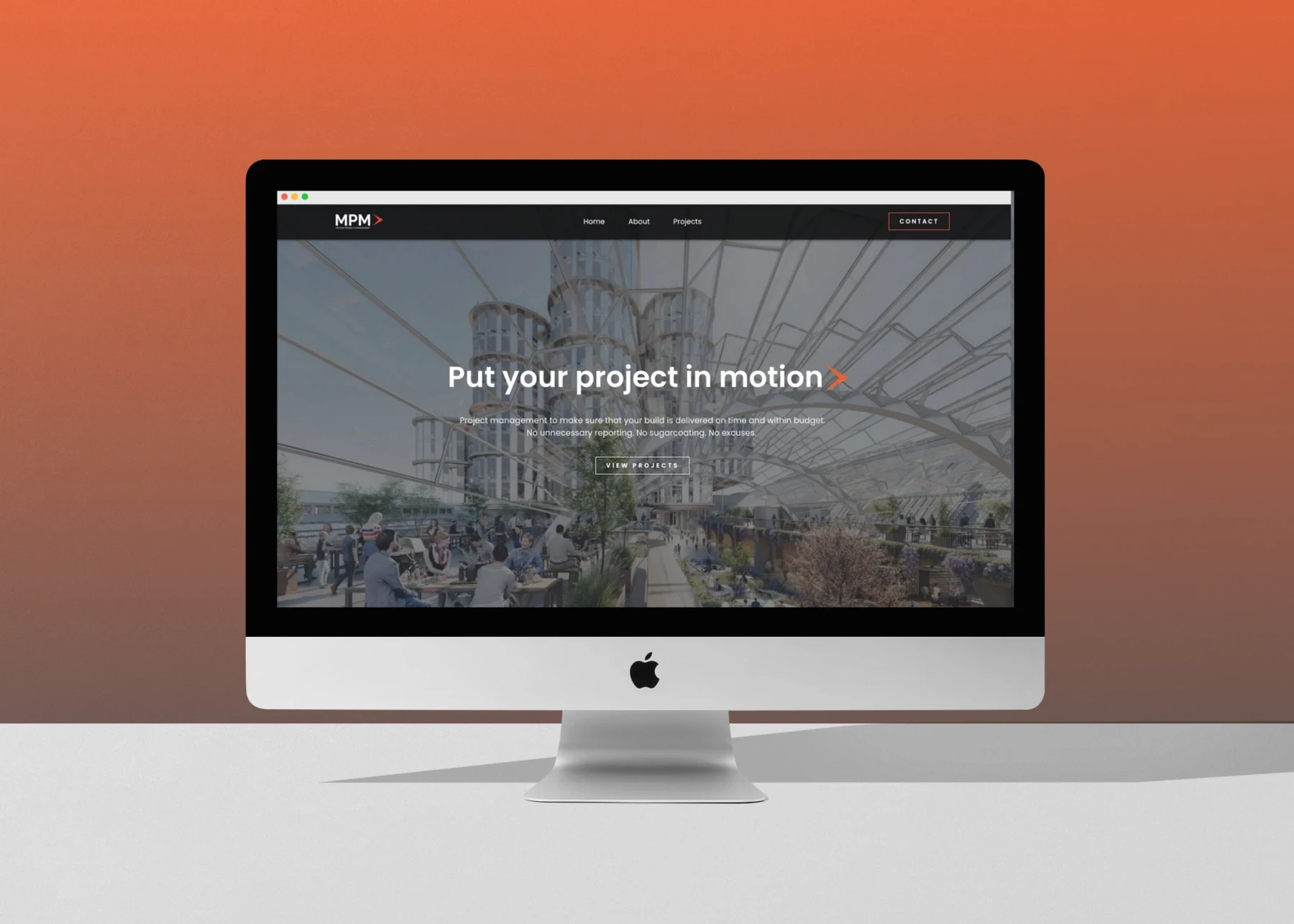 Motion Project Management website design mockup