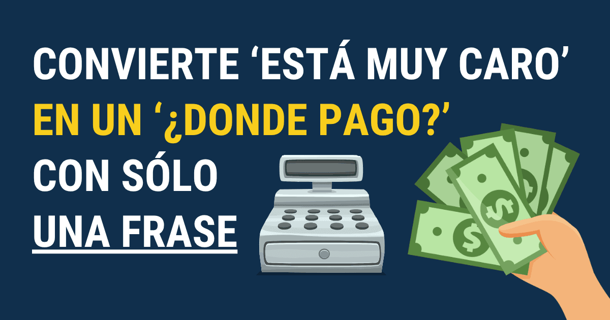 Convierte 'está muy caro' en un '¿donde pago?' con sólo una frase. Mano sosteniendo billetes frente a caja registradora
