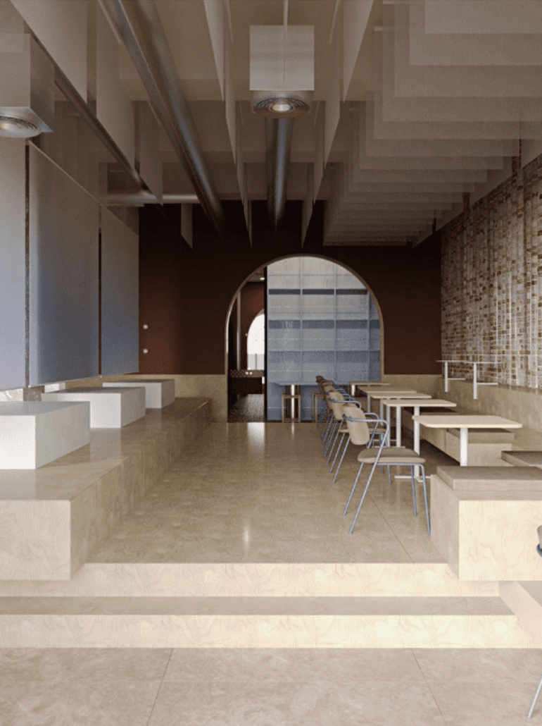 Waiter holding pizza boxes