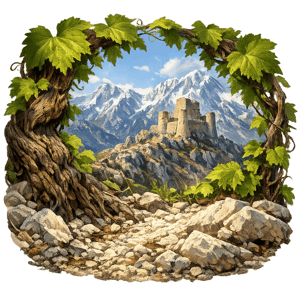 Detailed graphic of the Alto Tirino wine region.