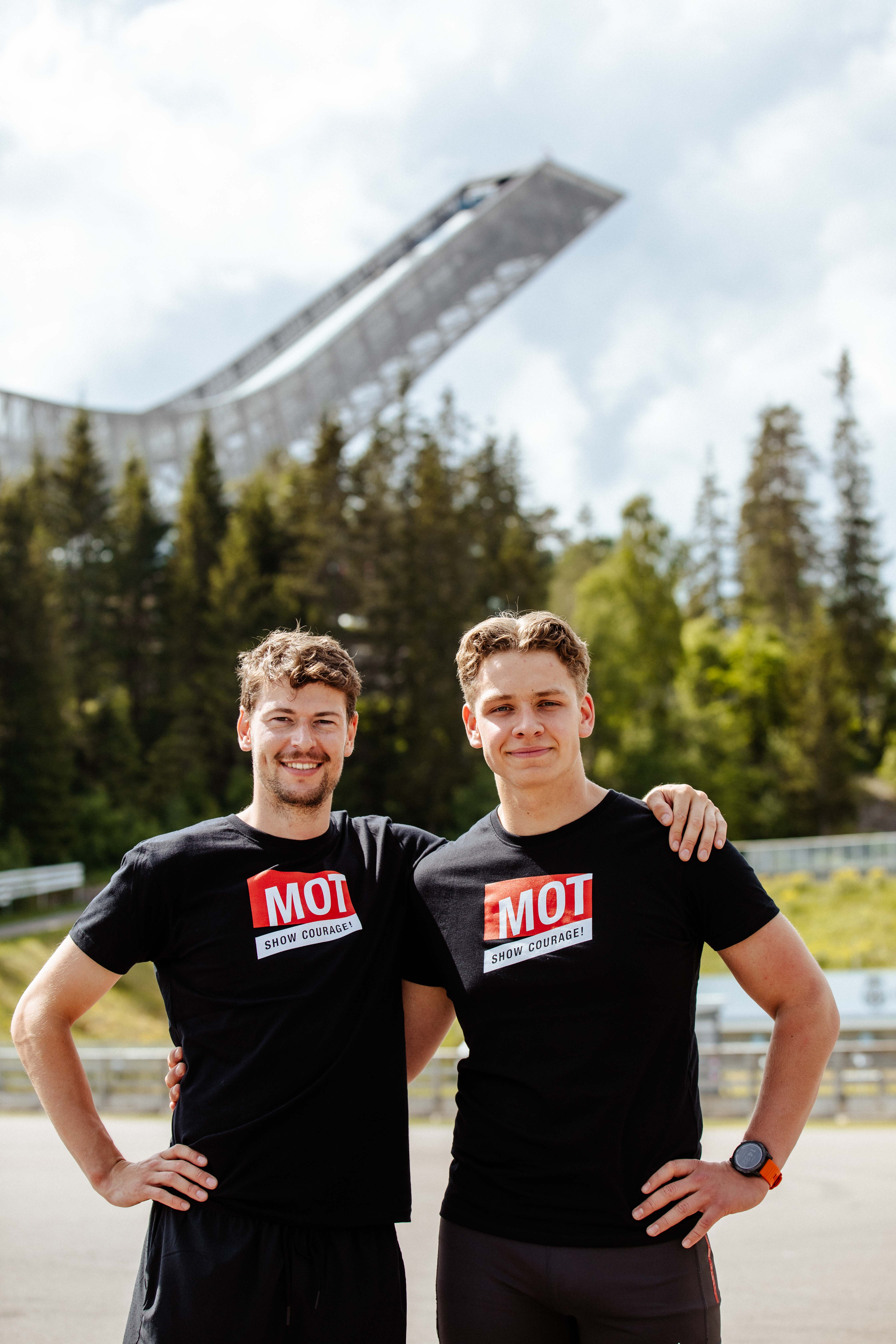 Man working with two monitors