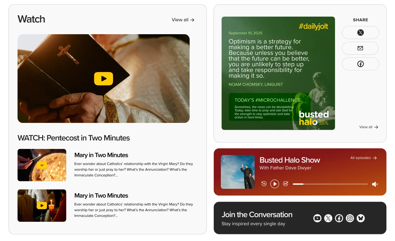 A webpage layout featuring a close-up of a person's face, text content, and various styled boxes with information.