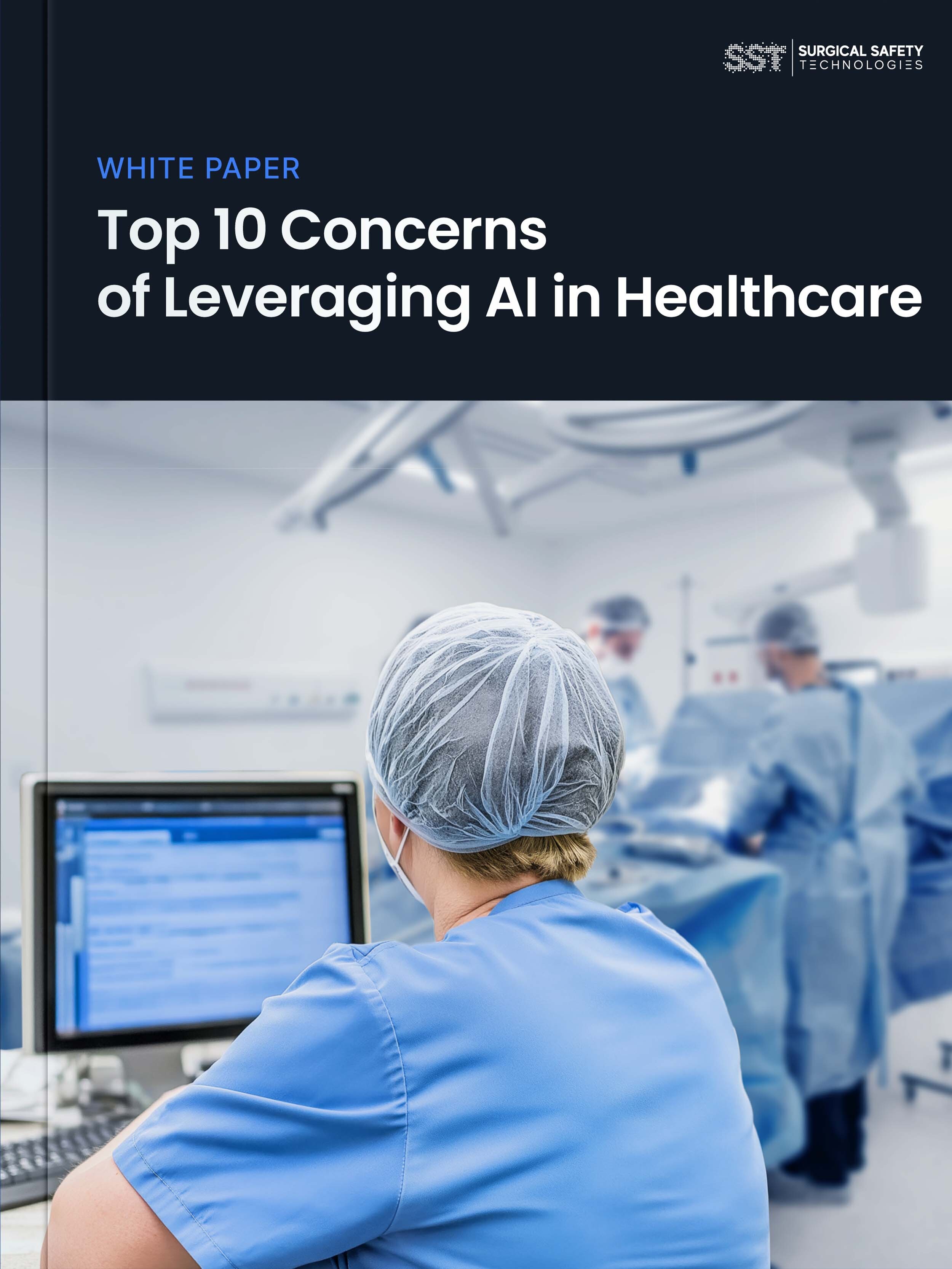 Top 10 Concerns of Leveraging AI in Healthcare white paper cover