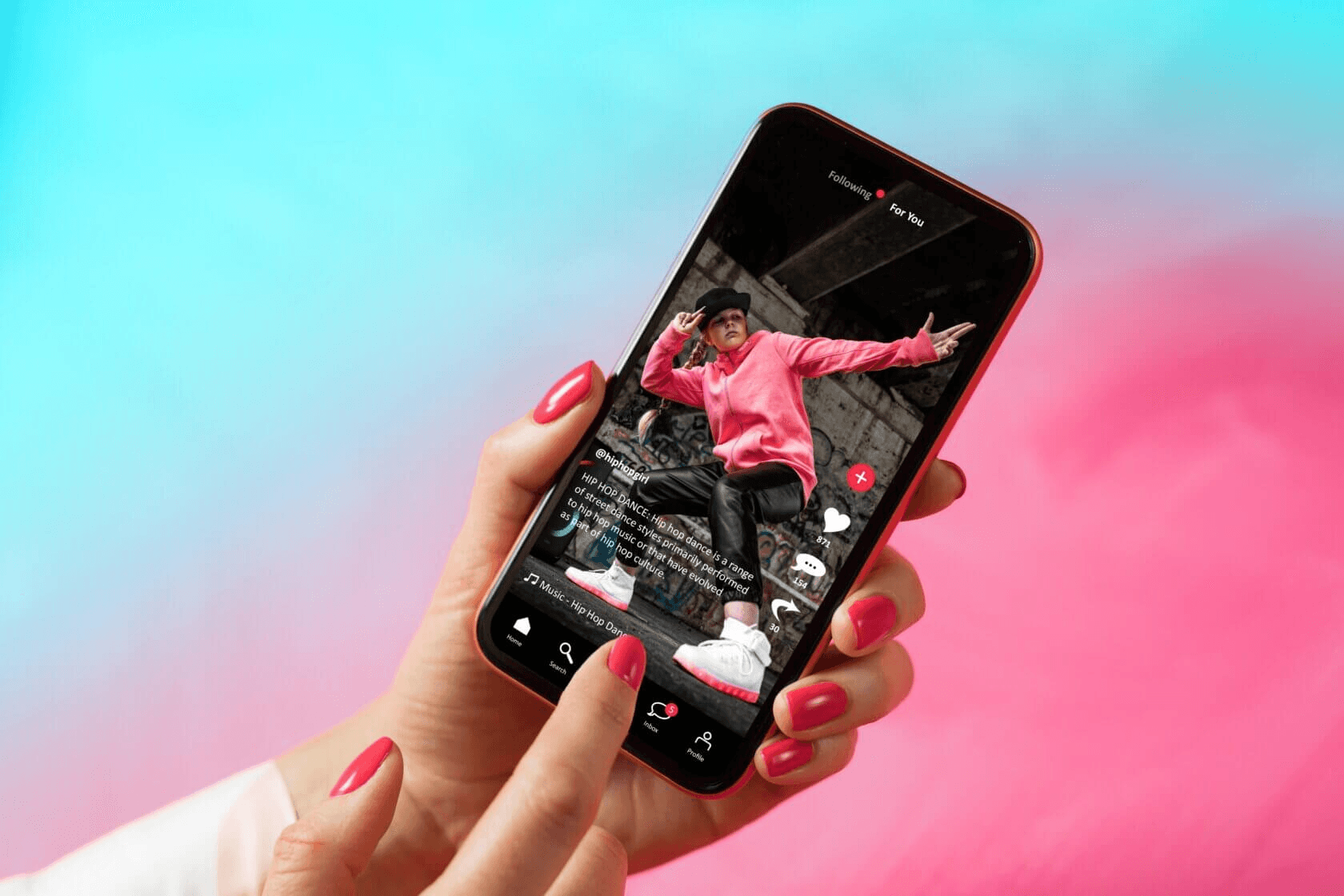 Woman watching TikTok video - Short Social Media Videos