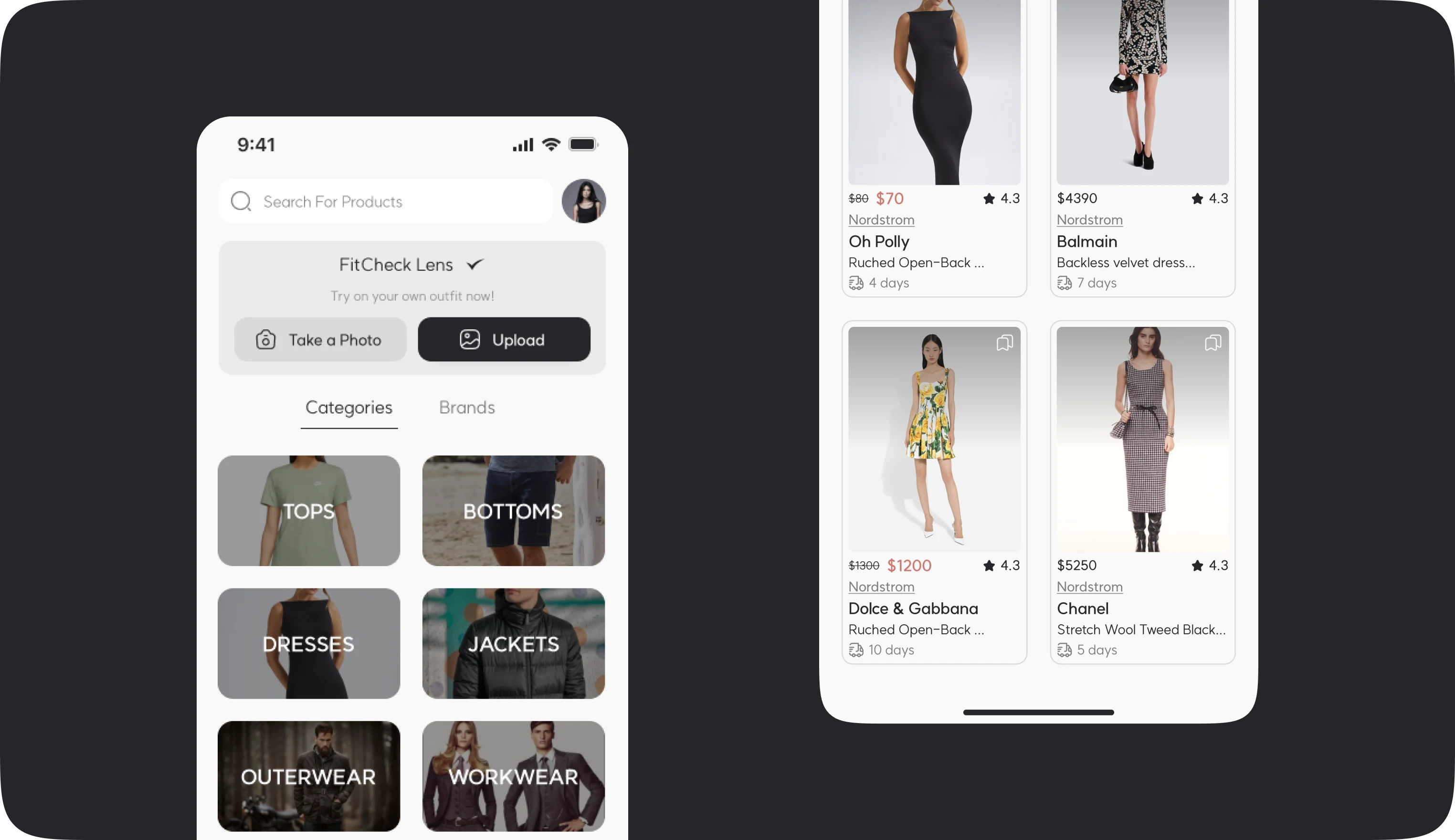 Fitcheck app Discover section image