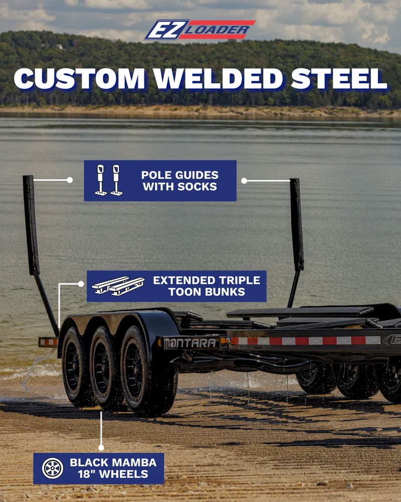EZ Loader custom welded pontoon trailer