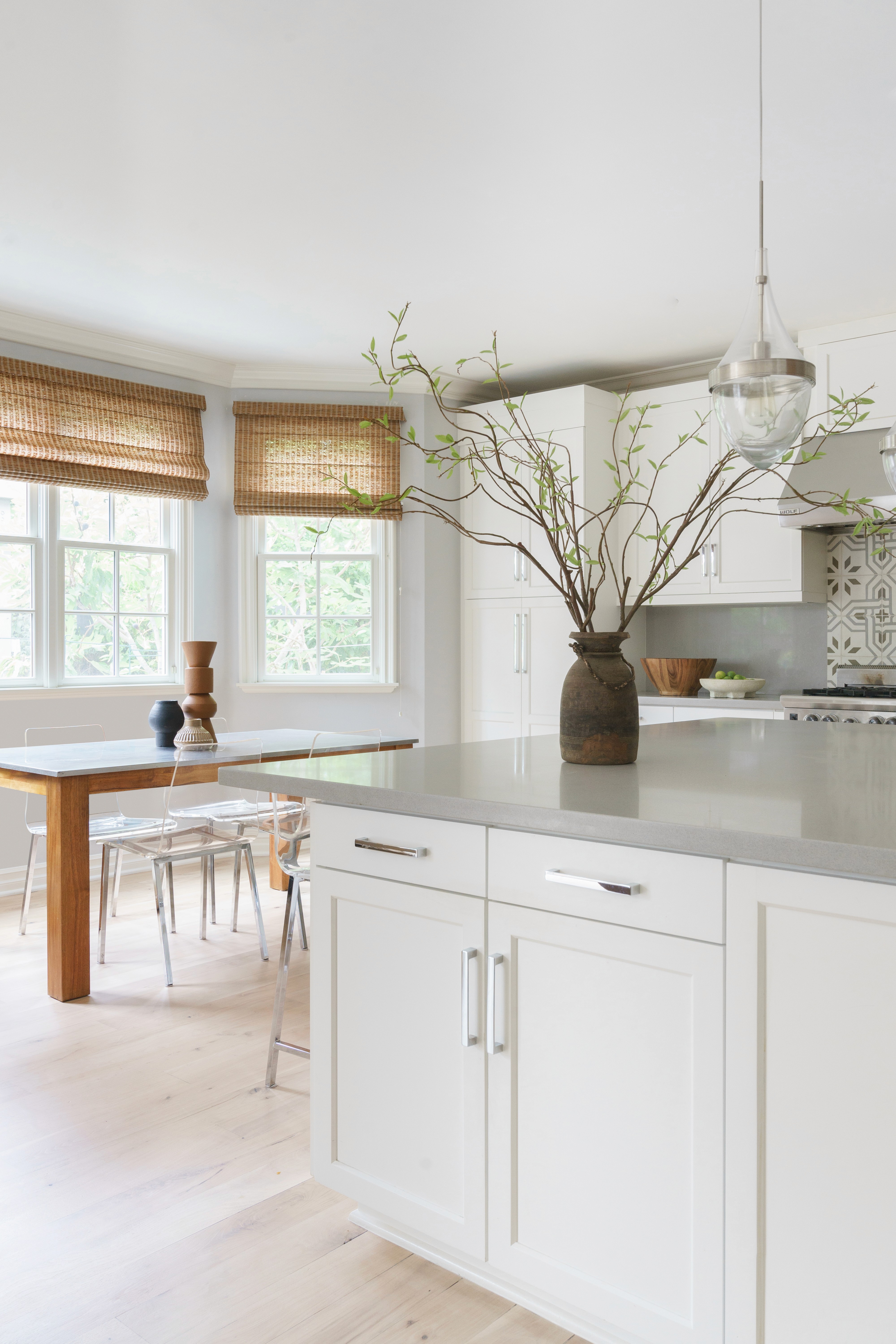 Transitional refresh kitchen with a light palette by Ventura & Los Angeles interior designer Jubilee Interiors