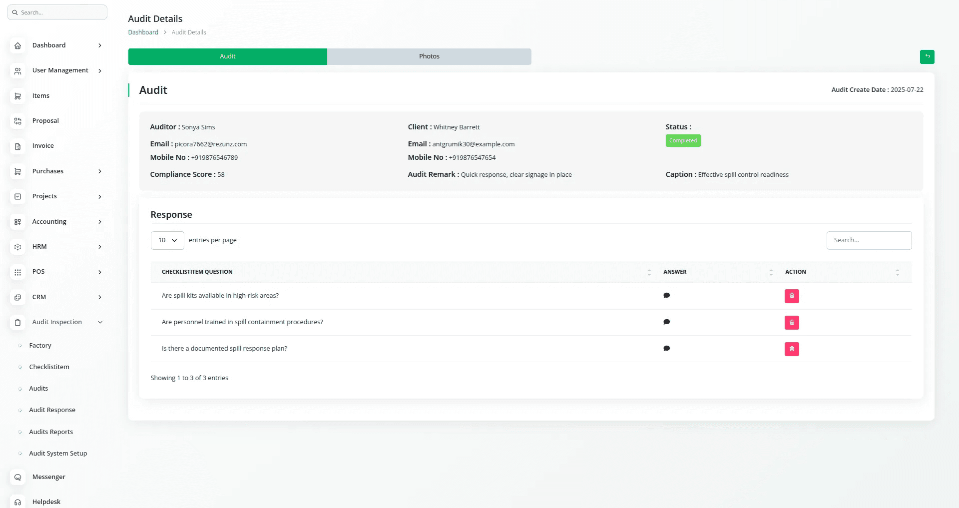 Audit Inspection module image
