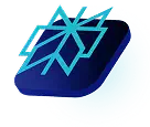 Logotipo Perplexity abstrato com um desenho geométrico azul sobre um fundo escuro, simbolizando inovação ou tecnologia.