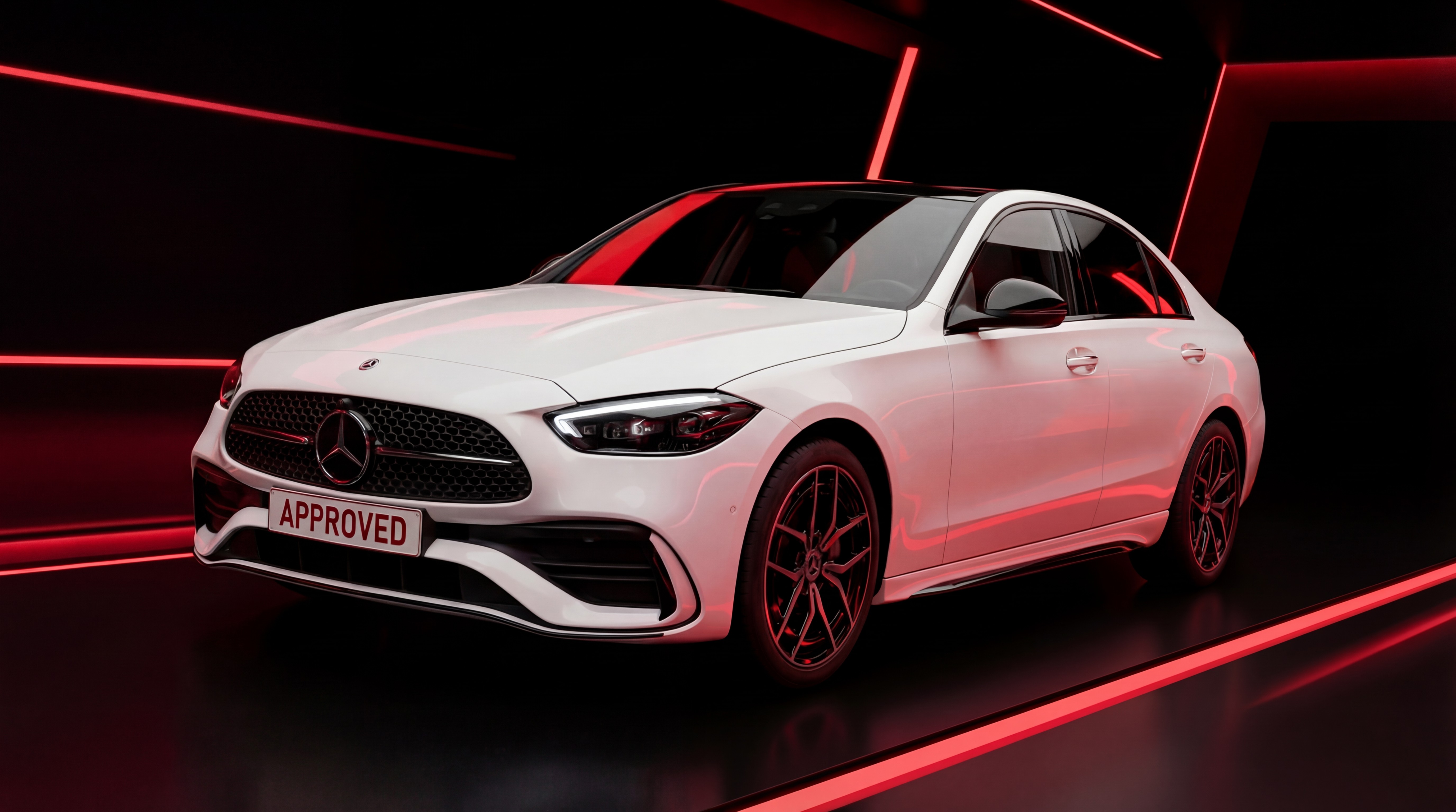 Two cheerful men laughing in the front seats of a sportscar, great for car rental joy promotions.