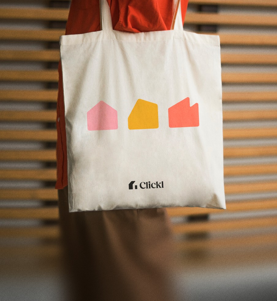 Clickl branded tote bag