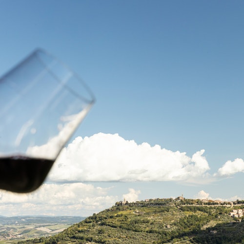 View of Montalcino from the winery
