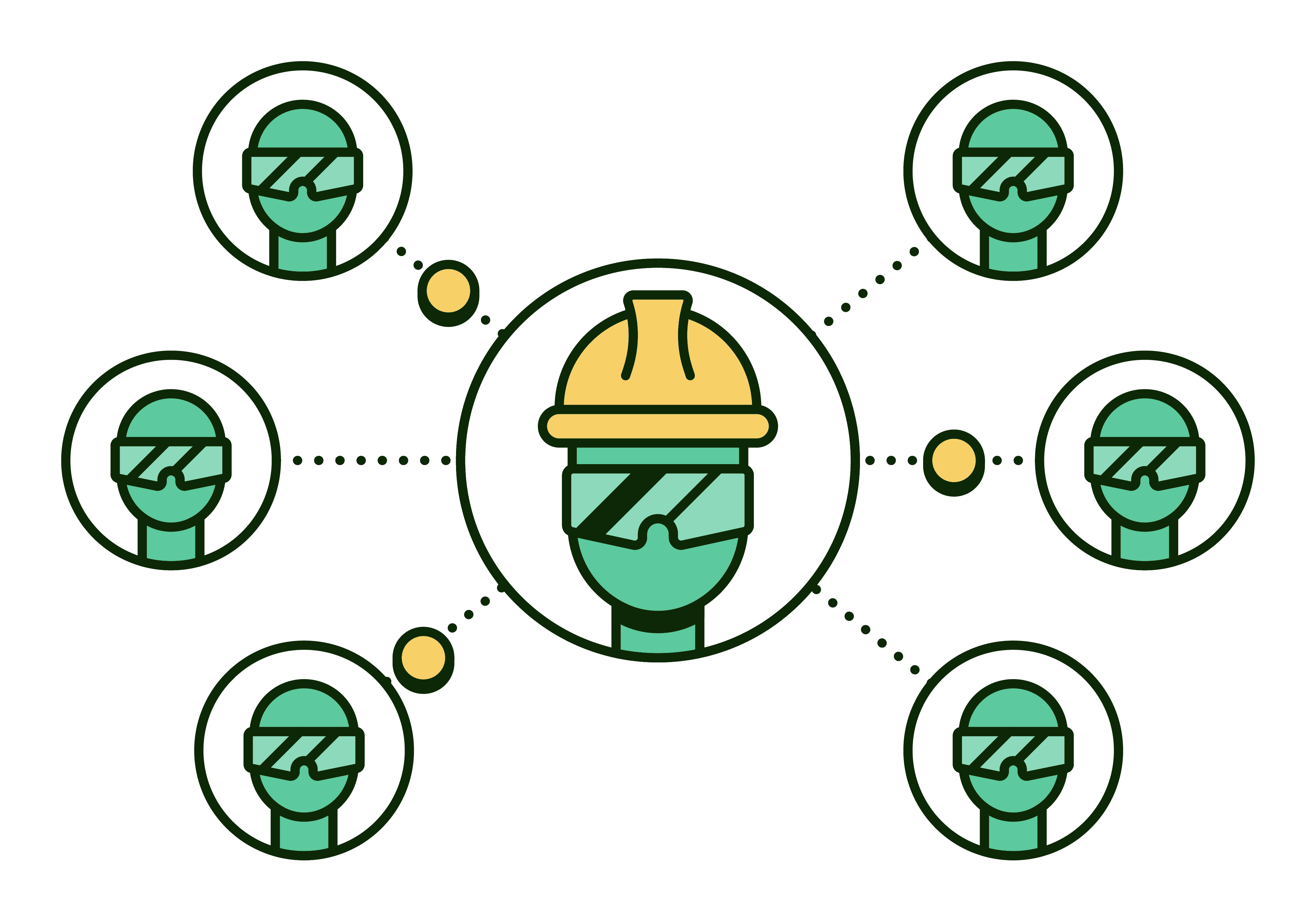Illustration of team data being collected